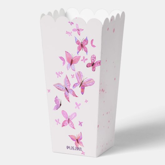 蝶のキスとベビーウィッシュ | ピンクポップコーン フェイバーボックス (正面)