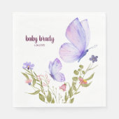 蝶のキスとベビーウィッシュ | 紫のパーティー スタンダードランチョンナプキン (正面)