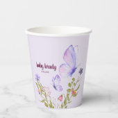 蝶のキスとベビーウィッシュ | 紫の蝶 紙コップ (正面)