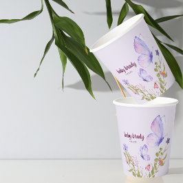蝶のキスとベビーウィッシュ | 紫の蝶 紙コップ