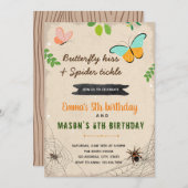 蝶のキスと蜘蛛のくすぐり誕生日 招待状 (正面/裏面)