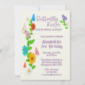 蝶のキスと誕生日の願い誕生日 招待状 (正面)