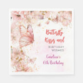 蝶のキスと誕生日の願い スタンダードランチョンナプキン (正面)