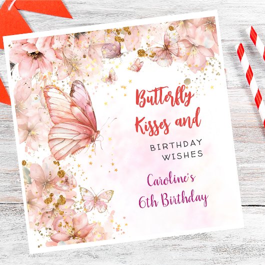 蝶のキスと誕生日の願い スタンダードランチョンナプキン