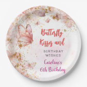 蝶のキスと誕生日の願い ペーパープレート (正面)