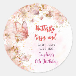 蝶のキスと誕生日の願い ラウンドシール