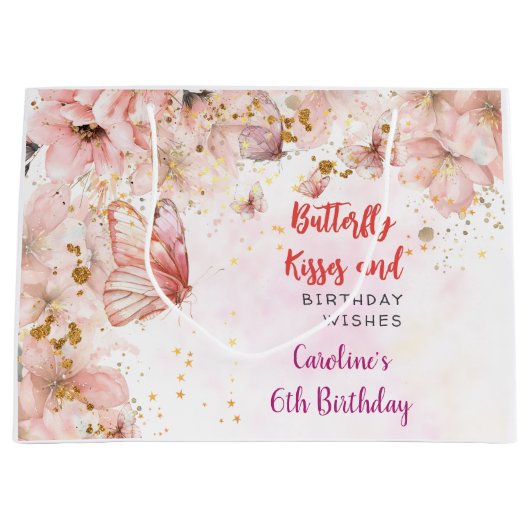蝶のキスと誕生日の願い ラージペーパーバッグ (正面)