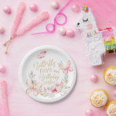 蝶のキスと誕生日の願い、任意の年齢パーティー ペーパープレート (パーティー)