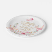 蝶のキスと誕生日の願い、任意の年齢パーティー ペーパープレート (アングル)