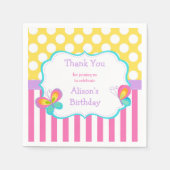 蝶のキスと誕生日ウィッシュパーティー スタンダードカクテルナプキン (正面)