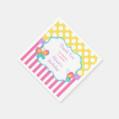 蝶のキスと誕生日ウィッシュパーティー スタンダードカクテルナプキン (角)