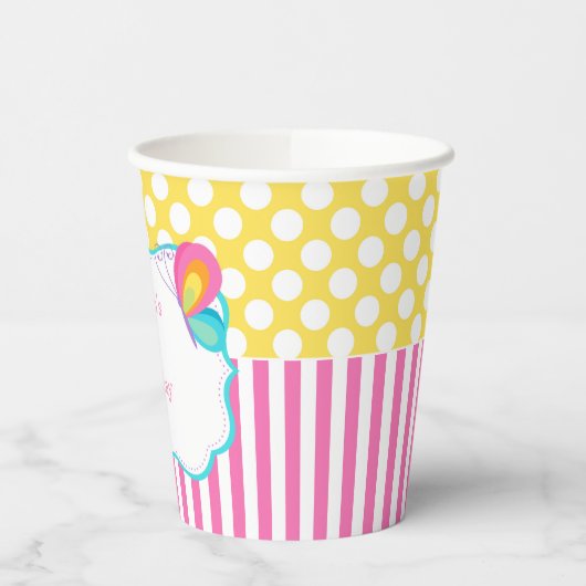 蝶のキスと誕生日ウィッシュパーティー 紙コップ (左)