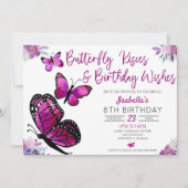 蝶のキスと誕生日ウィッシュ誕生日 招待状 (正面)