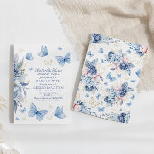 蝶のキスと赤ちゃんの願い 男の子ベビーシャワー 招待状