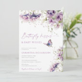 蝶のキスと赤ちゃんの願い 紫のラベンダー 招待状 (スタンド正面)