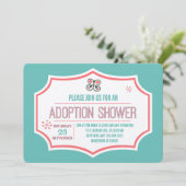 蝶のキスと養子縁組を希望する採用シャワー 招待状 (スタンド正面)