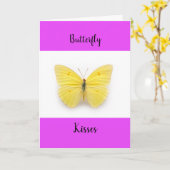 蝶のキスはグリーティングカードを取得 カード (黄色い花)