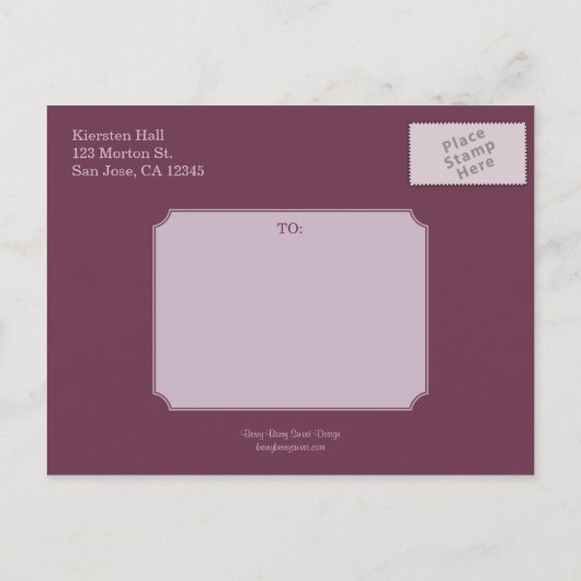 蝶のキスは日付はがきを保存 – プラム 案内ポストカード (裏面)