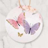 蝶のキスサンキューメッセージカードベビーシャワー フェイバータグ (裏面)