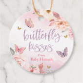 蝶のキスサンキューメッセージカードベビーシャワー フェイバータグ (正面)