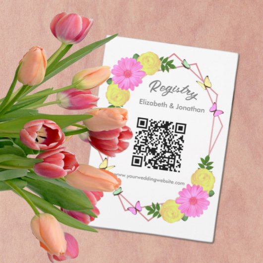 蝶のキス未来のためのミセス・ブライダルシャワー エンクロージャーカード