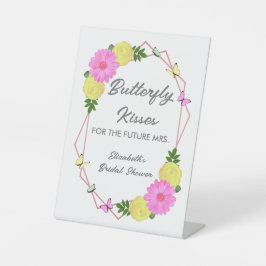 蝶のキス未来のためのミセス・ブライダルシャワー 台座サイン