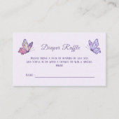 蝶のキス紫の赤ちゃんシャワー エンクロージャーカード (正面)