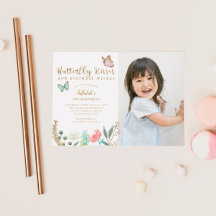 蝶のキス誕生日ウィッシュ写真パーティー