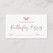 蝶のキス赤ちゃんシャワーゲームカードの数 エンクロージャーカード (正面)