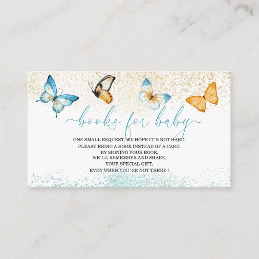 蝶のキス赤ちゃんシャワーブックベビーエンクロージャ エンクロージャーカード (正面)
