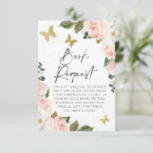 蝶のキス赤ちゃんシャワーブックリクエスト挿入 招待状 (スタンド正面)