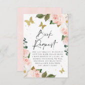 蝶のキス赤ちゃんシャワーブックリクエスト挿入 招待状 (正面/裏面)