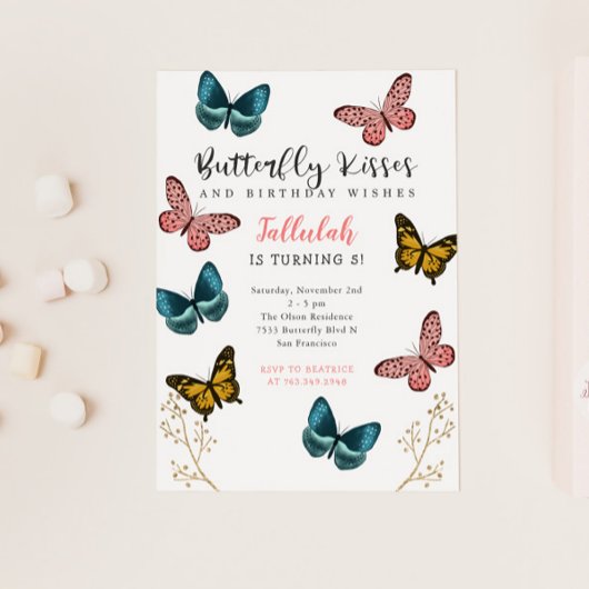 蝶のキス ガールズ バースデーパーティー 招待状