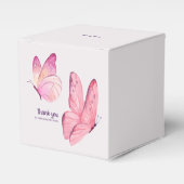 蝶のキス&ベビーウィズベビーシャワー | ピンク フェイバーボックス (正面サイド)