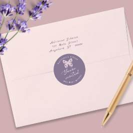 蝶のキス+ベビーウィッシュパープルエンベロープ ラウンドシール