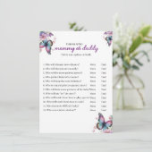 蝶のキス&ベビー希望の赤ちゃんシャワーゲーム 招待状 (スタンド正面)