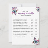 蝶のキス&ベビー希望の赤ちゃんシャワーゲーム 招待状 (正面)