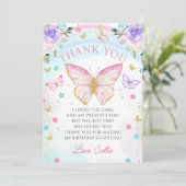 蝶のキス 女の子の誕生日 お礼のカード サンキューカード (スタンド正面)