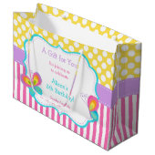 蝶のキス&誕生日ウィッシュパーティーありがとう ラージペーパーバッグ (正面アングル)