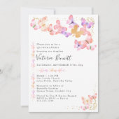 蝶のキンチアニエラとマス15歳の誕生日 招待状 (正面)