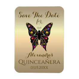 蝶のクィンセañera(15歳の誕生日)Save The Date マグネット