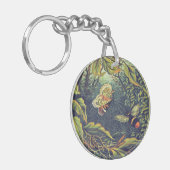 蝶のクモの巣のハチのヴィンテージビクトリアン園 キーホルダー (正面左)