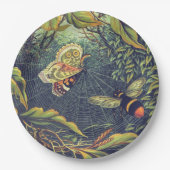 蝶のクモの巣の蜂ヴィンテージ園 ペーパープレート (正面)