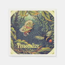 蝶のクモの巣ビーヴィンテージガーデンの図