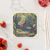 蝶のクモの巣ビーヴィンテージガーデンの図 スタンダードカクテルナプキン (インサイチュ)