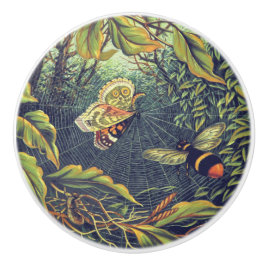 蝶のクモの巣ビーヴィンテージガーデンアート セラミックノブ