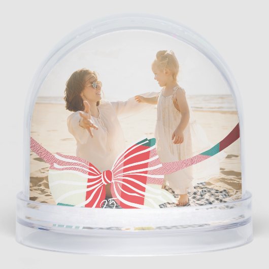 蝶のクリスマスに結ばれたフォトグリーンと赤の格子模様 (正面)