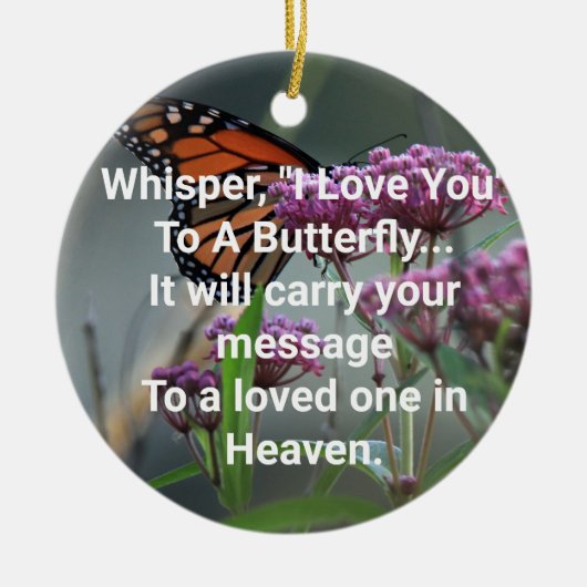 蝶のクリスマスオーナメント セラミックオーナメント (正面)