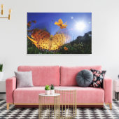 蝶のクローズアップ、羽ばたき キャンバスプリント (インサイチュ (リビング))