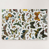 蝶のコラージュ-チョウと蛾の数 ジグソーパズル (横)